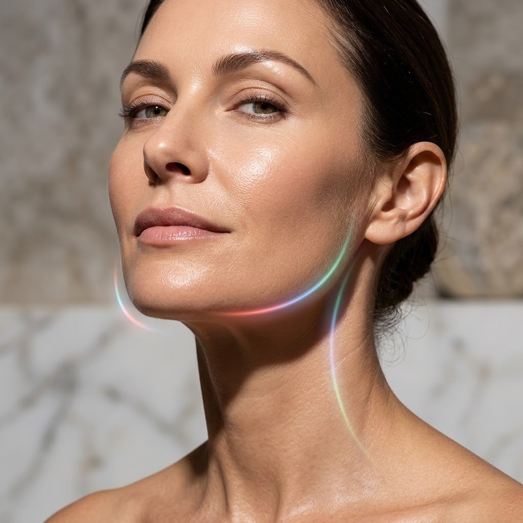 Mandibula definida sem papada