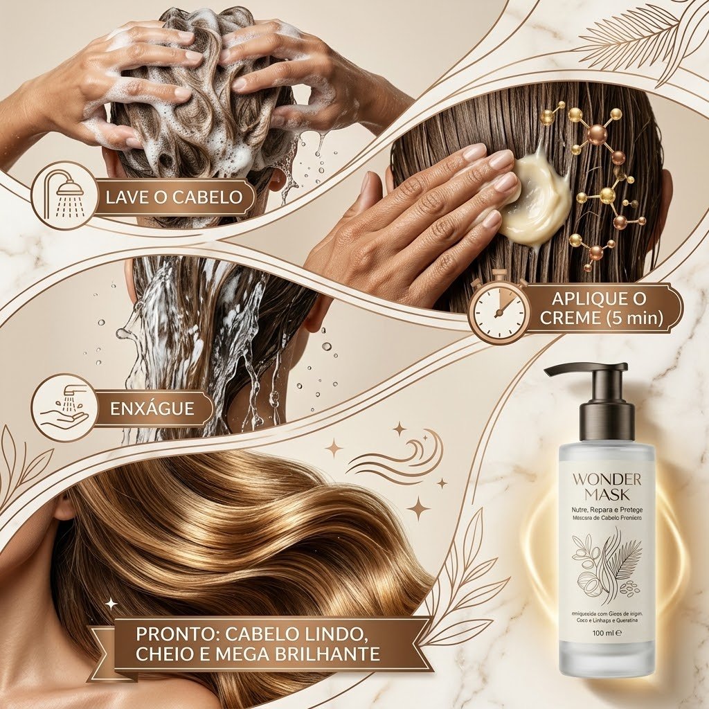 Aplicação da Wonder Mask no duche