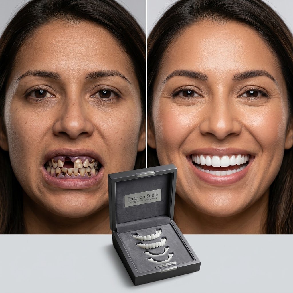Snap Smile prótese cosmética sobreposta aos dentes - antes e depois
