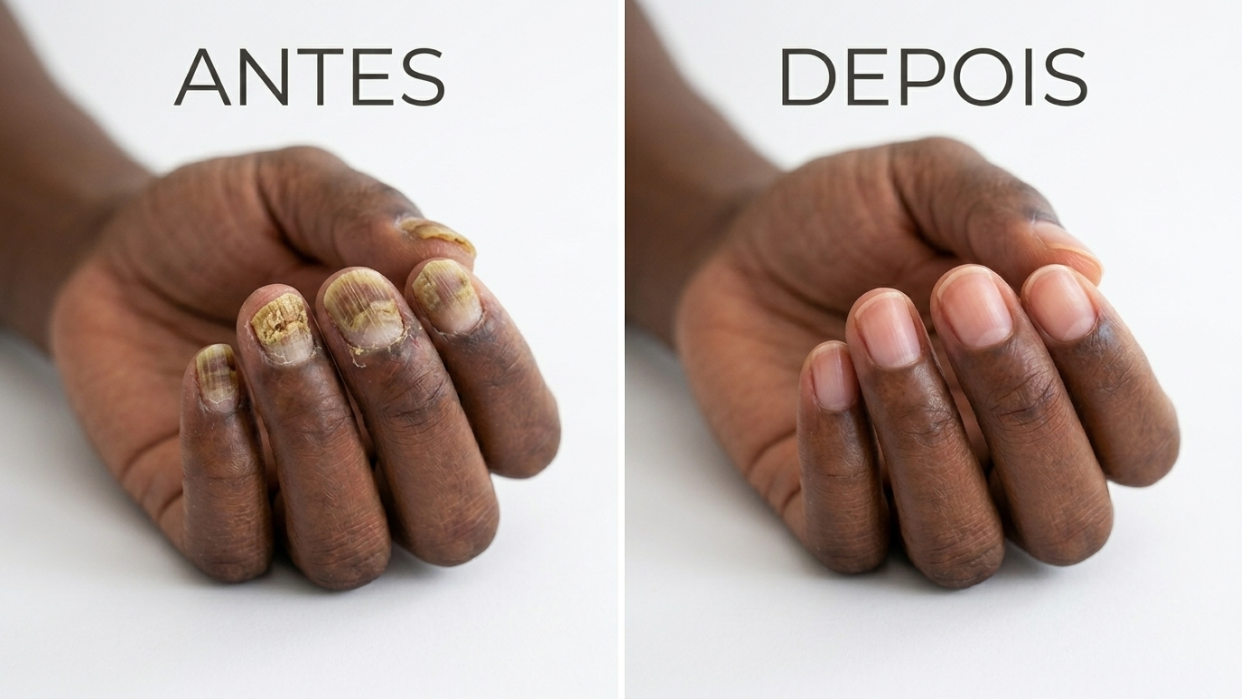 Antes y después del sérum NailVita