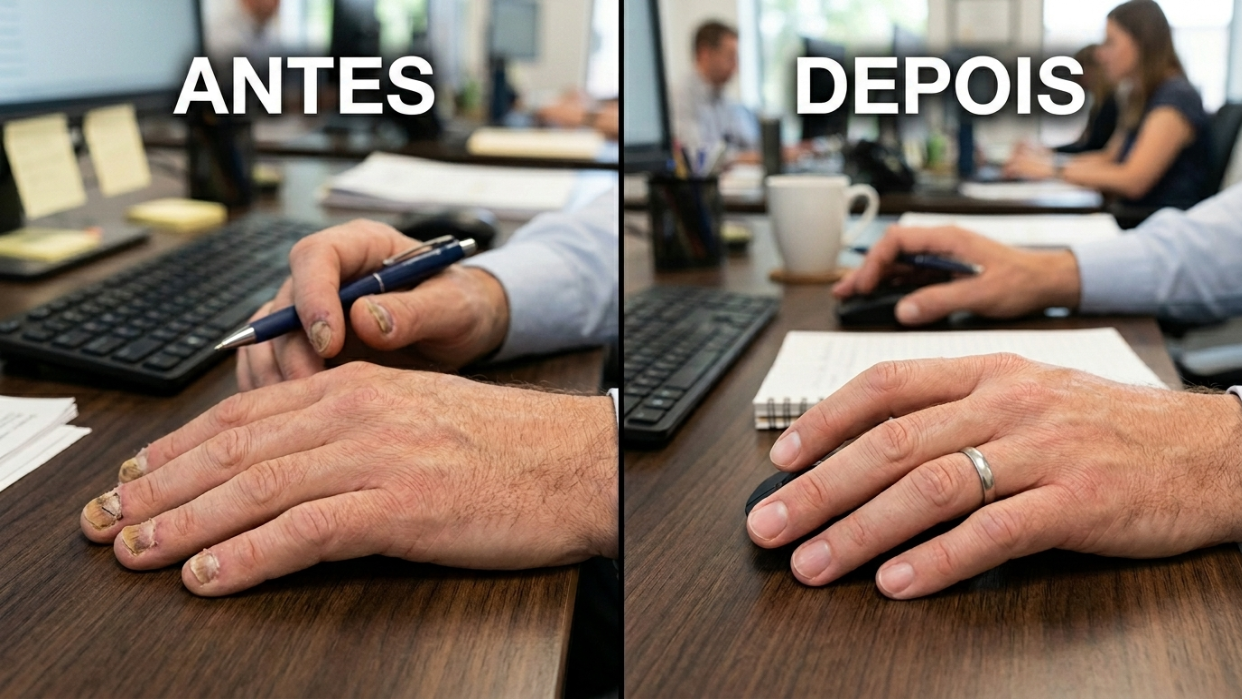 Cliente satisfecho con las uñas tratadas