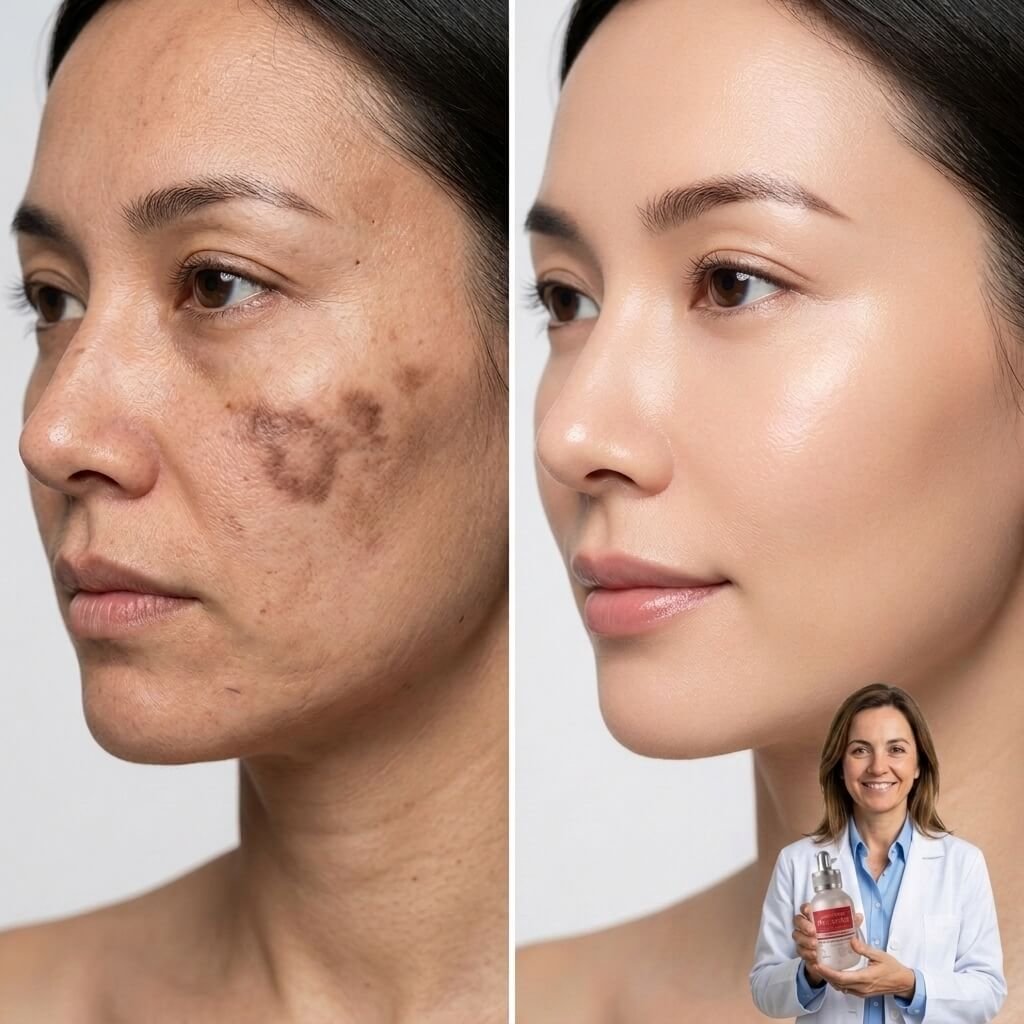 Dermatóloga recomendando el uso del sérum Recovery