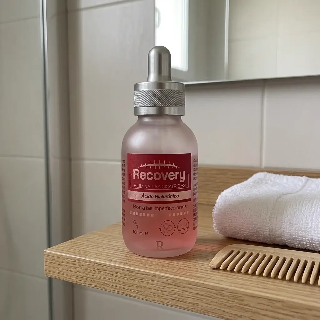 Frasco en una estantería del baño