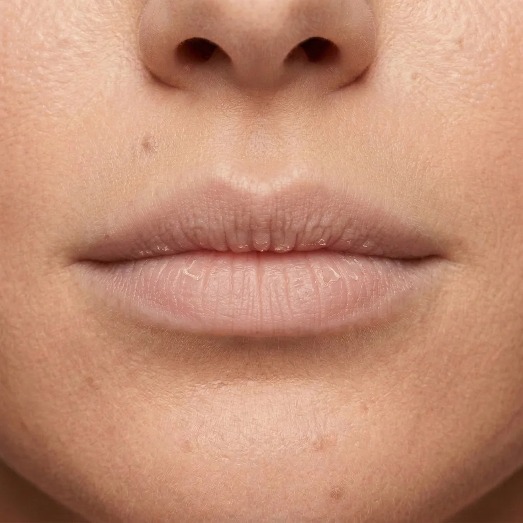 Antes: los mismos labios finos, apagados y resecos