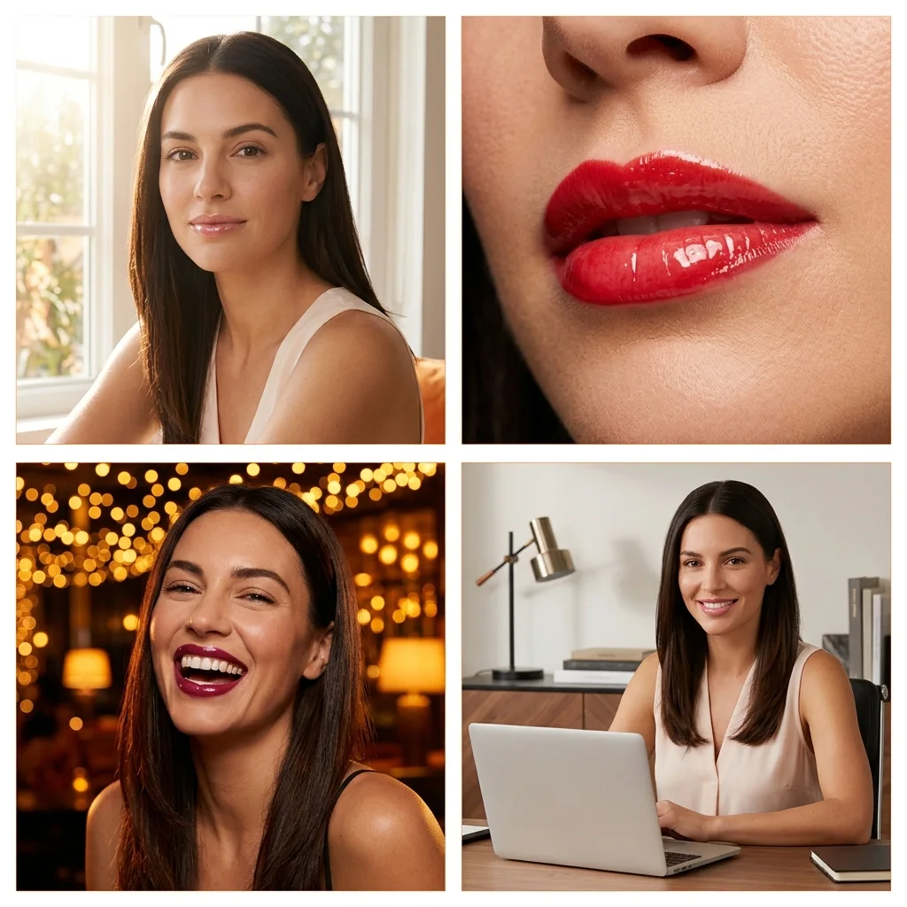 Cuatro formas de usar el gloss: solo, encima del pintalabios, una noche de fiesta y en la oficina
